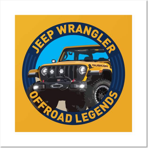 4x4 Offroad Legends: Jeep Wrangler Rubicon Wall Art by OFFROAD-DESIGNS